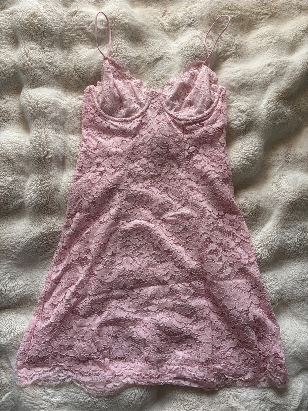 Cider Soft Pink Lace Chemise Slip